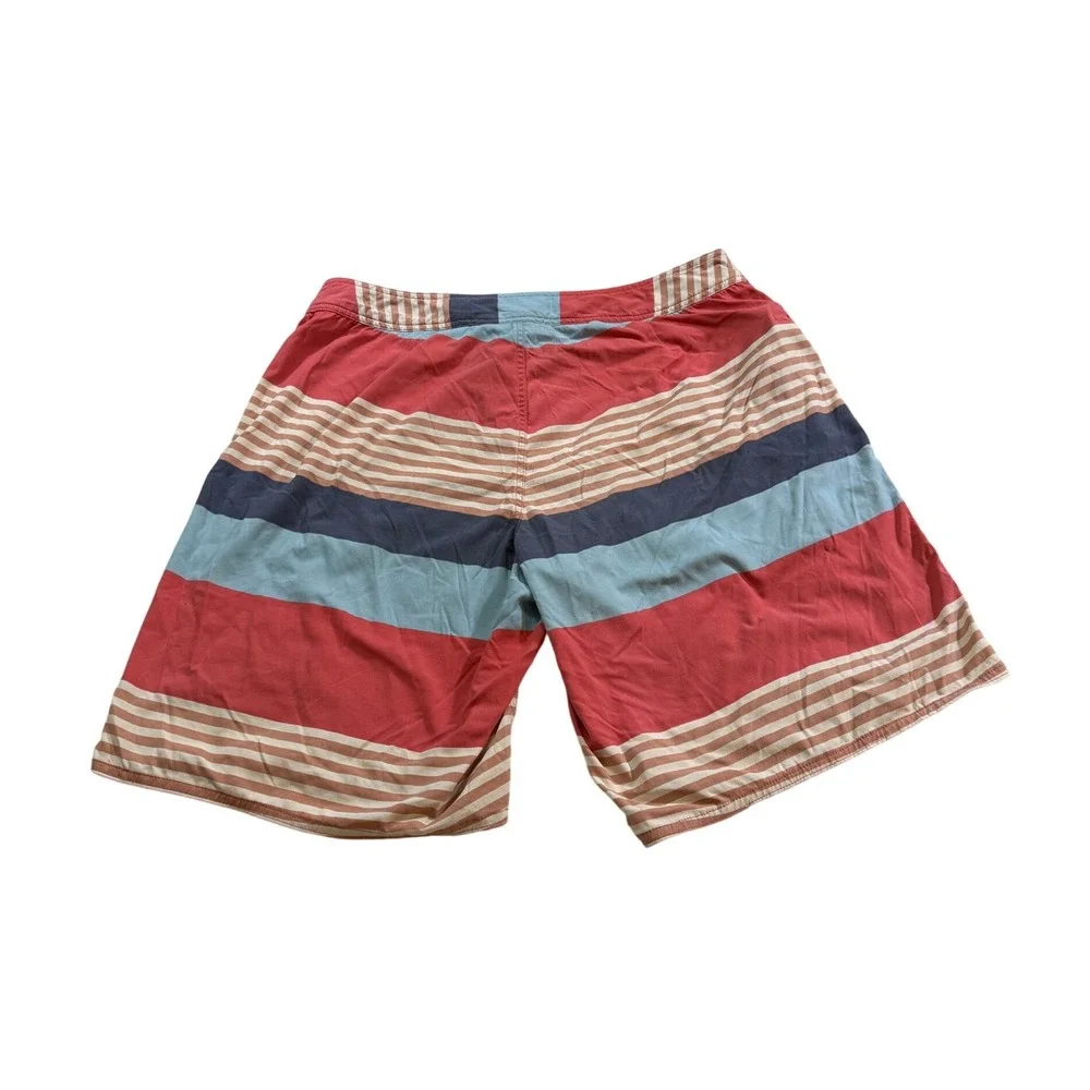 Patagonia Board Shorts 36 Red Striped Swim Trunks Surfing Beachwear Vacation